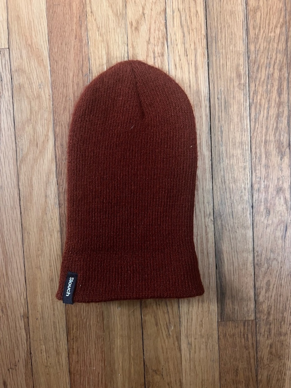 Infant Slouch Ribbed Beanie in Rust - Picture 3 of 5